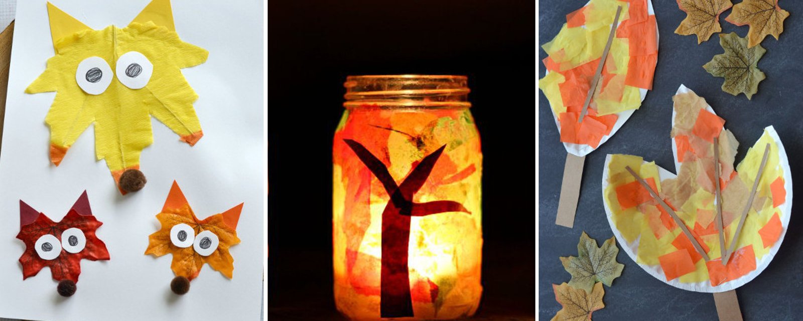 12 bricolages d'automne à faire avec les enfants pour célébrer les belles couleurs de saison! 