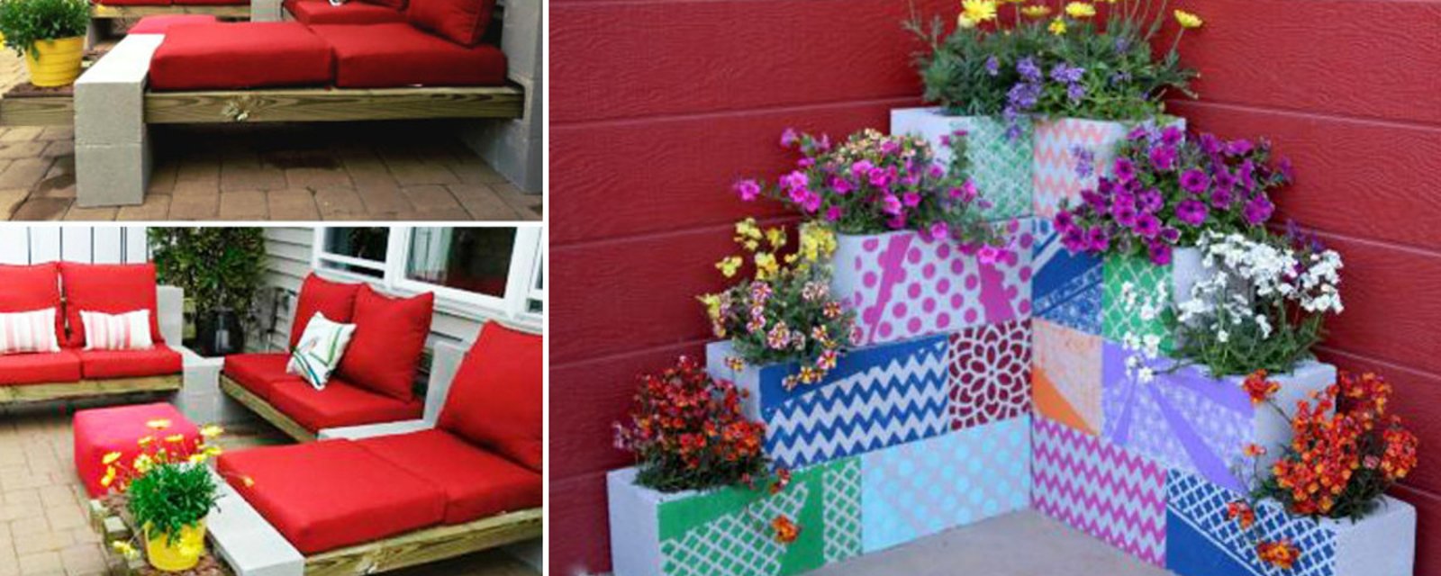10 idées de décoration extérieur à faire avec des blocs de béton 