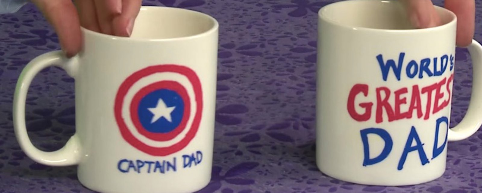 Comment bricoler une tasse pour la fête des Pères aux couleurs du Capitaine América