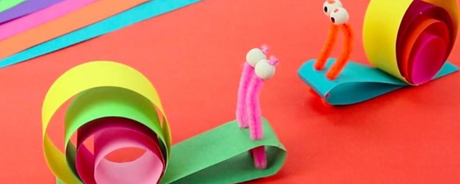 On vous propose un bricolage coloré: de beaux escargots en papier!