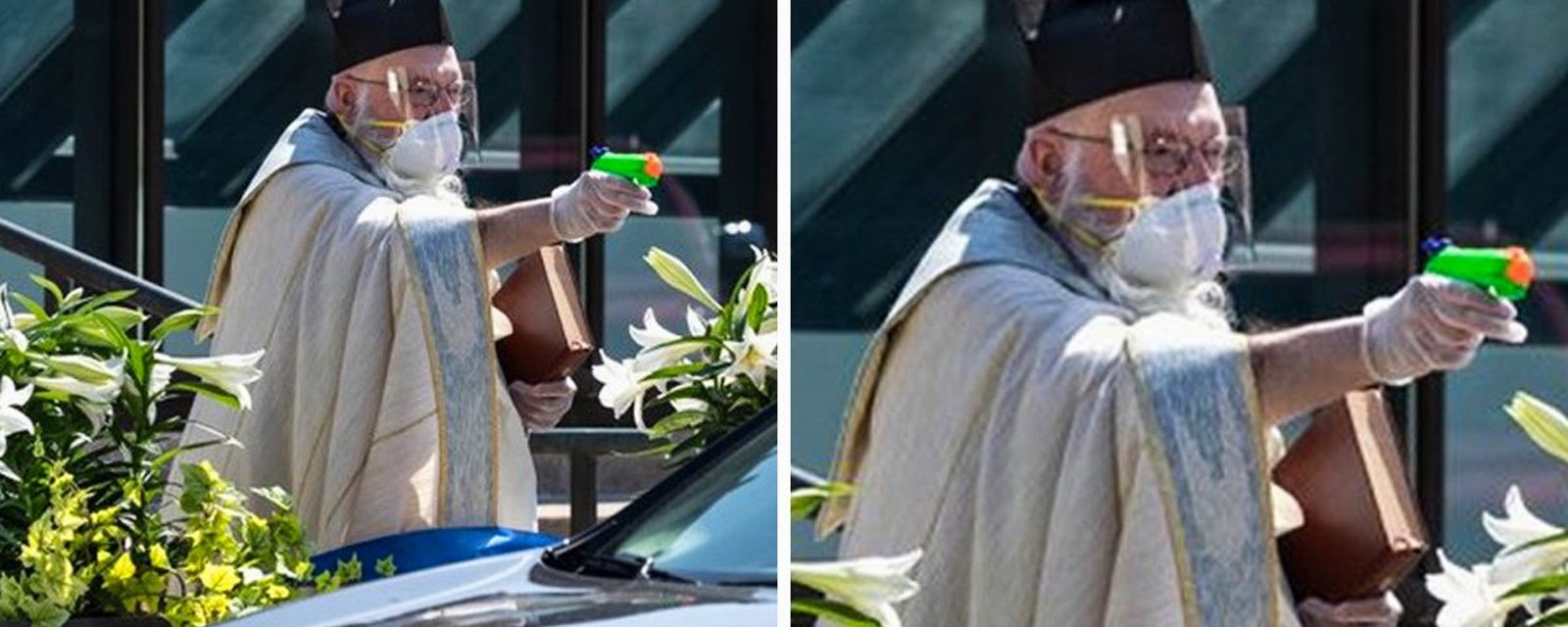 COVID-19: un curé a béni ses paroissiens… avec un pistolet à eau