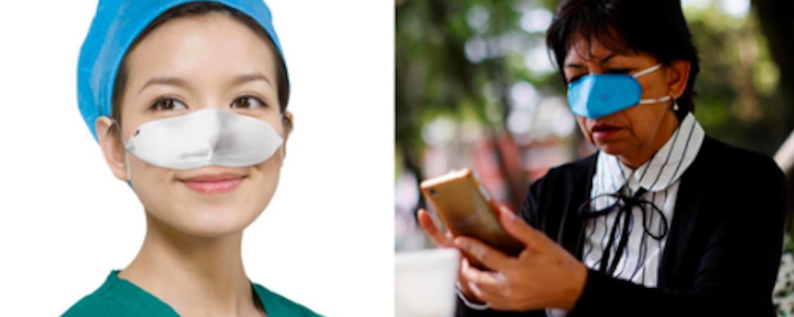 Covid-19: un masque de nez pour se protéger quand on mange