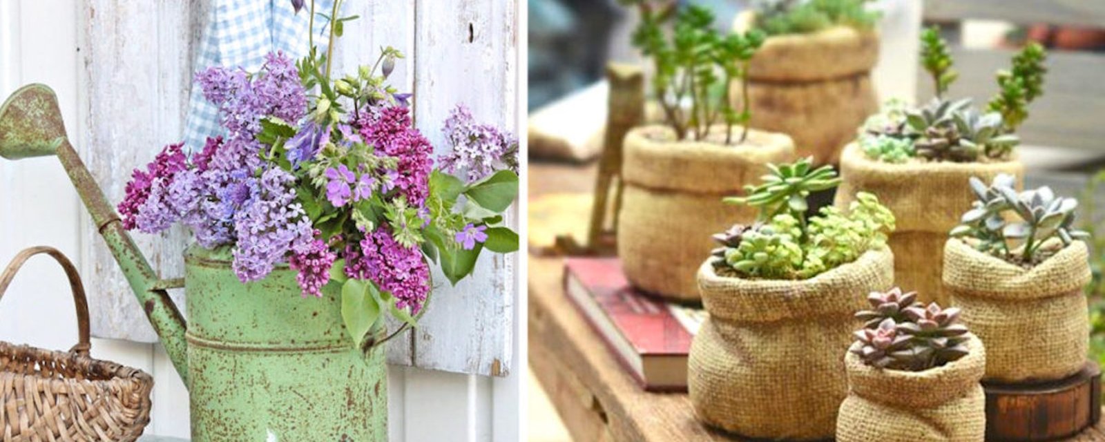 15 pots à fleurs faits d'objets récupérés