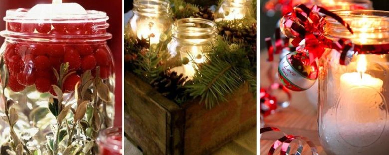 20 idées pour décorer la table de Noël avec des pots Mason, ou des pots récupérés de tous genres! 