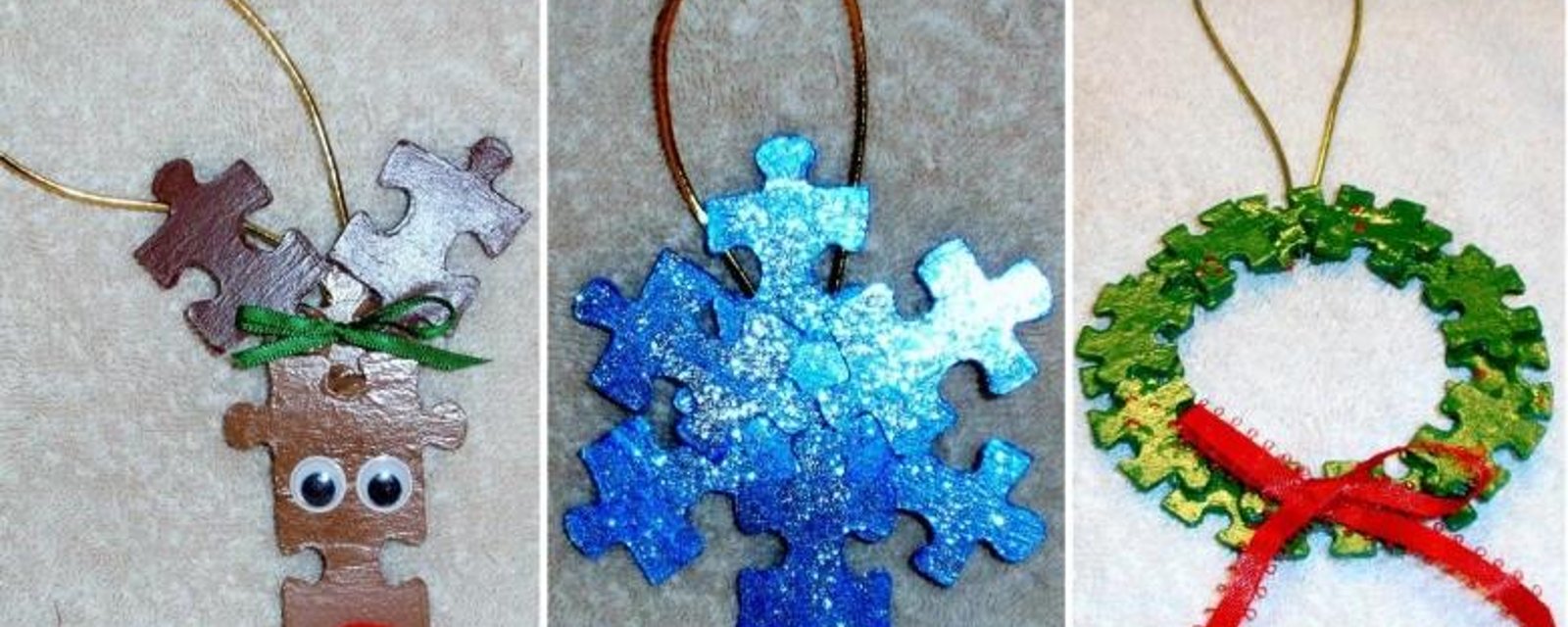 15 Magnifiques bricolages de Noël à faire avec les enfants, à partir de pièces de casse-têtes incomplets! 