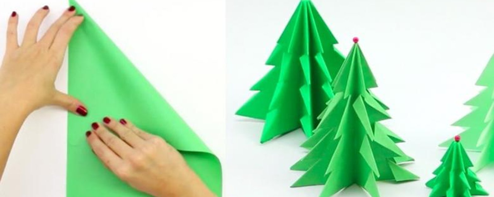 Bricolez de magnifiques sapins de Noël avec les enfants, à partir de simples feuilles de papier! 