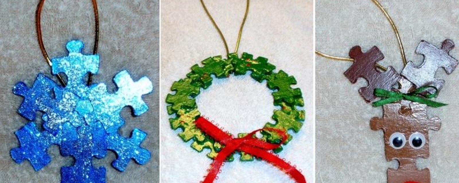 15 bricolages de Noël pour enfants faire avec des pièces de casse-têtes incomplets!! 