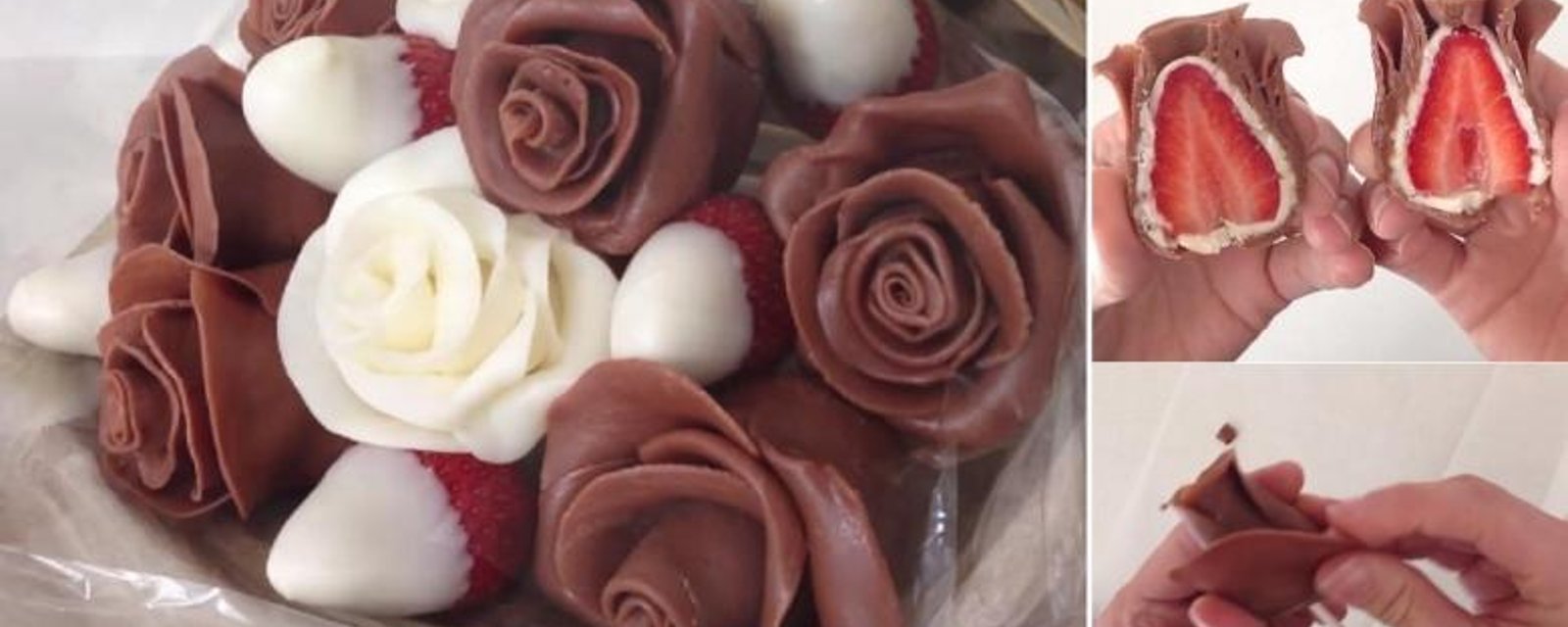 Ne faites pas que tremper les fraises dans le chocolat! Faites plutôt des roses en chocolat! 