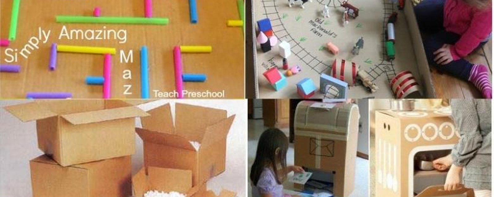 20 idées de jeu pour enfant à faire avec des boites de carton!