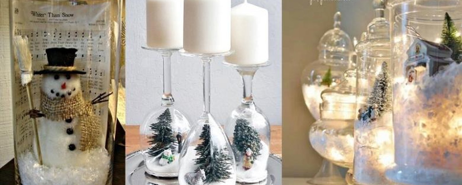 20 décorations de Noël à faire avec des accessoires de verre! C'est CHIC! Et pas cher! 