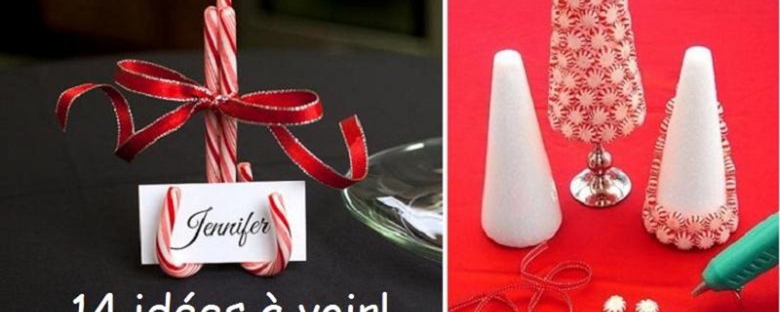 14 idées faciles pour décorer votre table de Noël avec des bonbons! 
