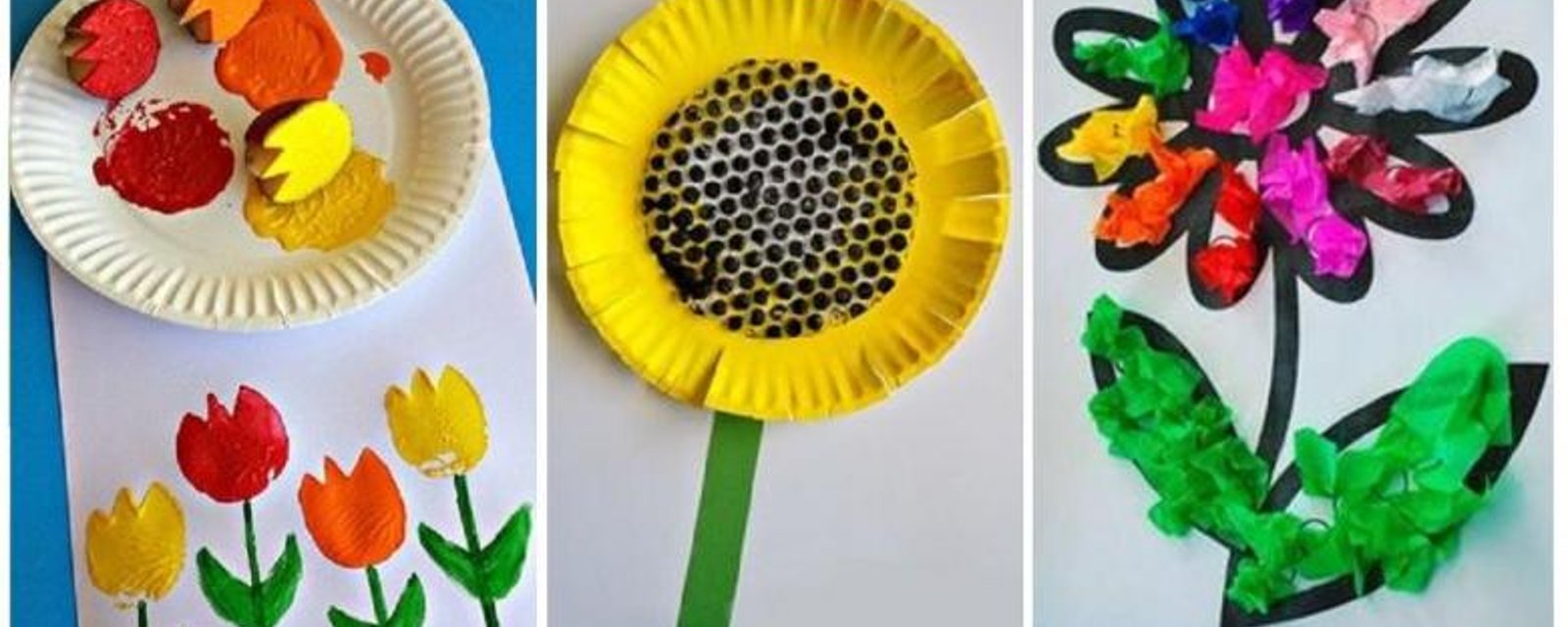 12 Bricolages sur le thème des fleurs, en 12 matières différentes, à faire avec les enfants! 