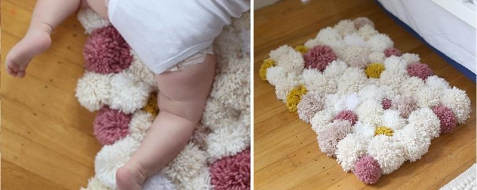 Comment fabriquer un tapis pompons pour la chambre de bébé! Étape par étape. 
