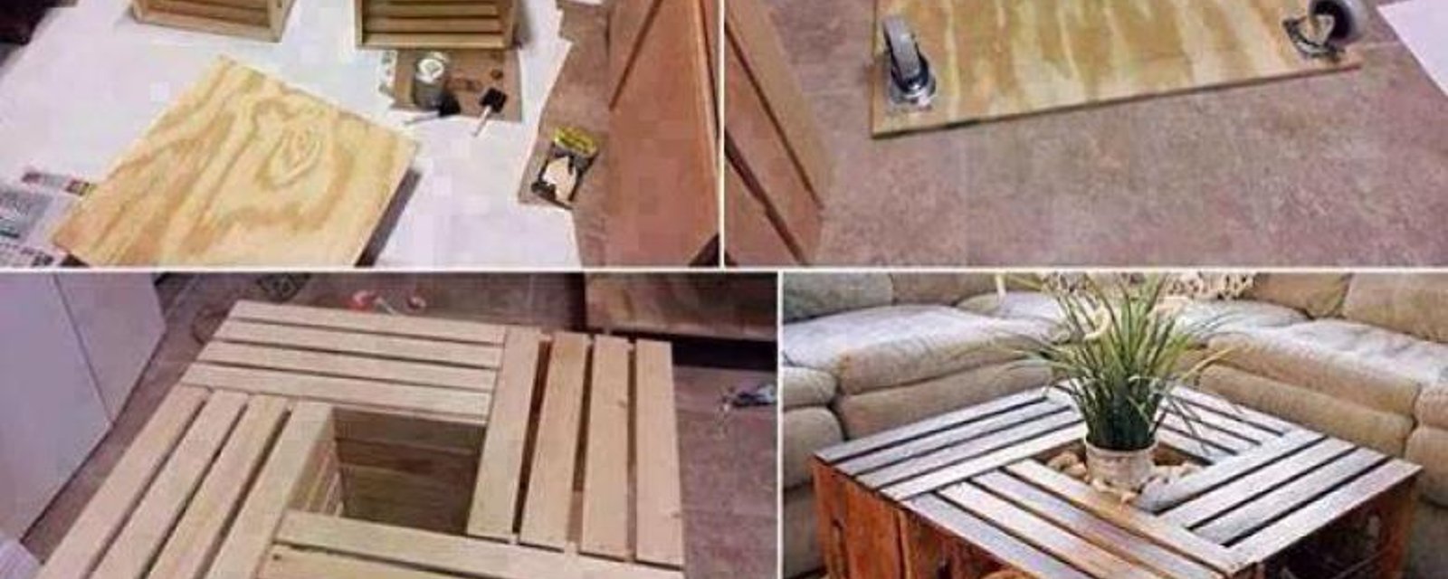 Faire une table basse avec des caisses de bois! 