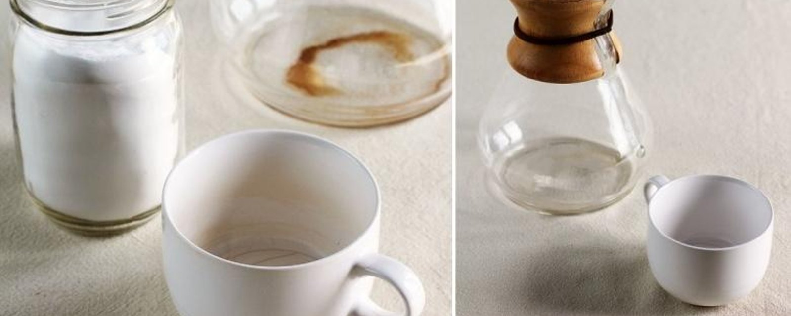 La meilleure façon de détacher les tasses et la cafetière, des taches de café!