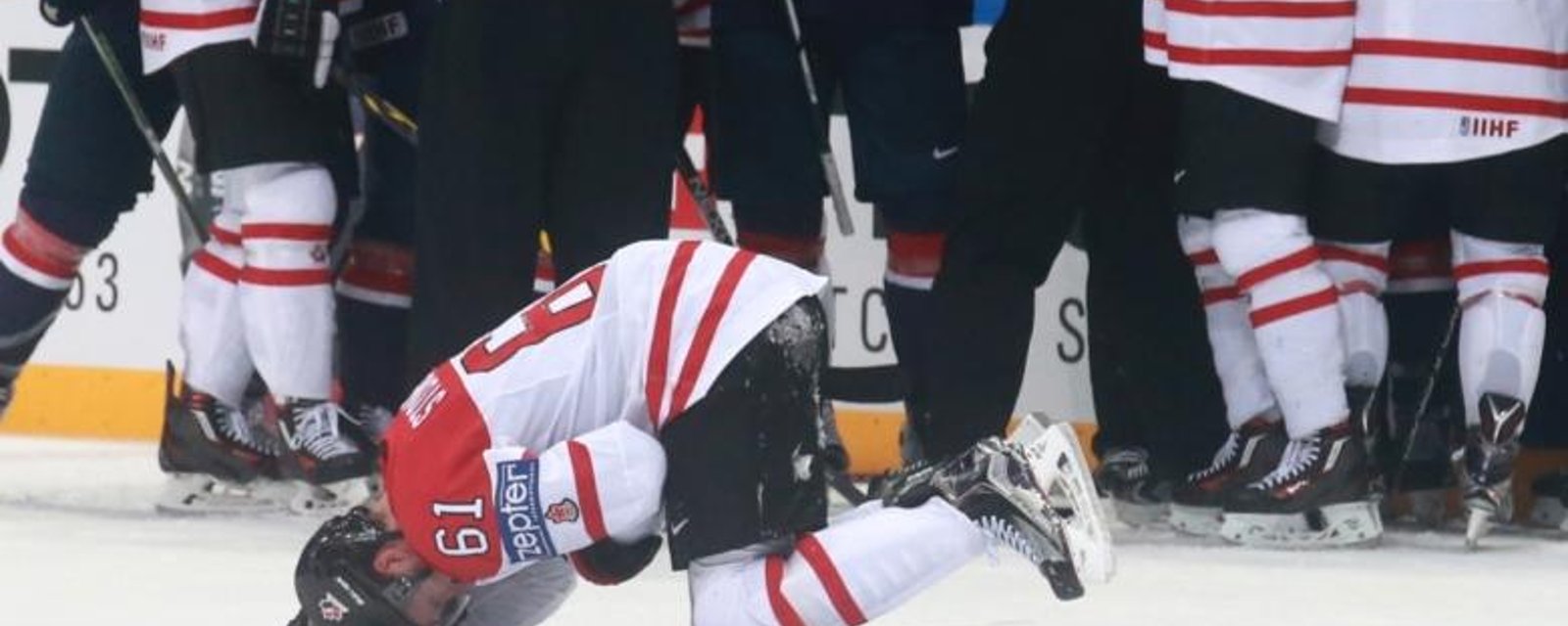 Team Canada star shaken up after nasty hit from behind.