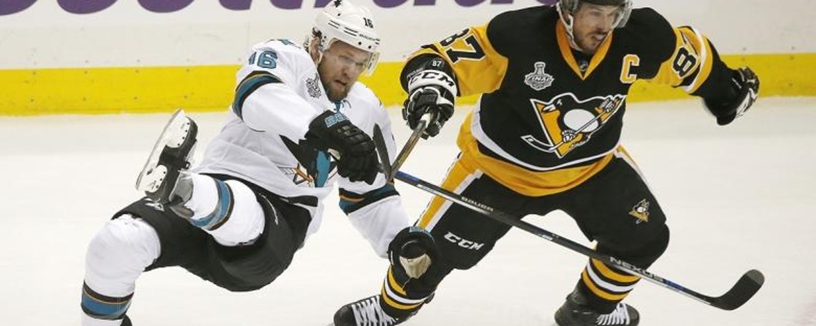 Sharks accuse Crosby of cheating, say the NHL is looking the other way.