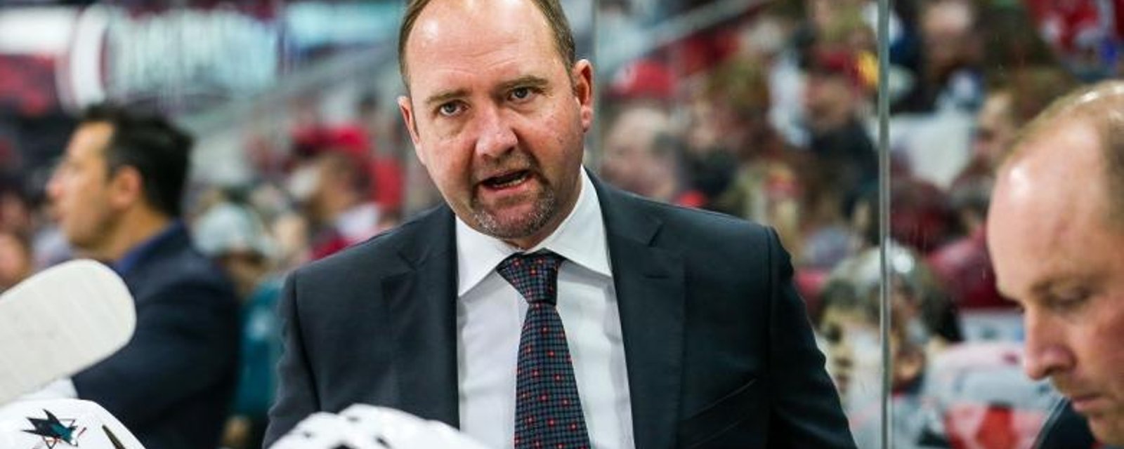 Sharks head coach appears to indicate he thinks Penguins are flopping.