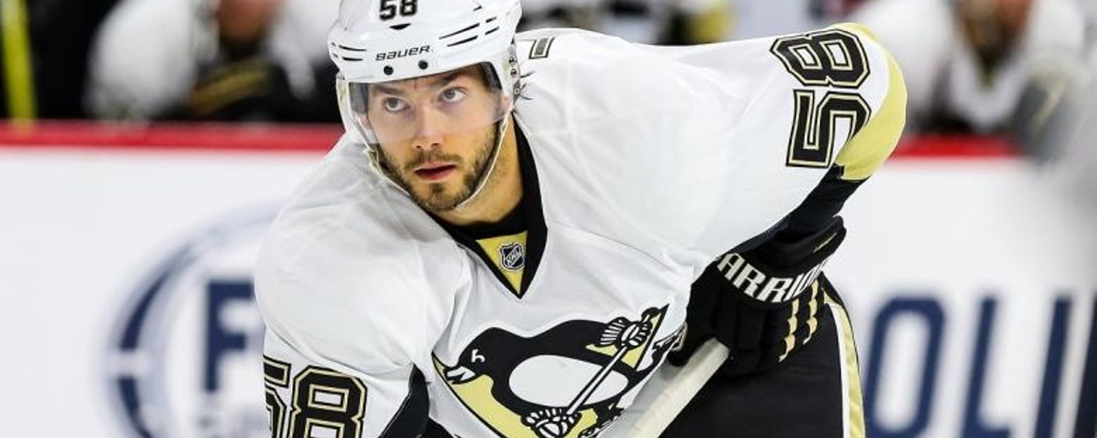 Kris Letang shaken up after being hit along the boards.