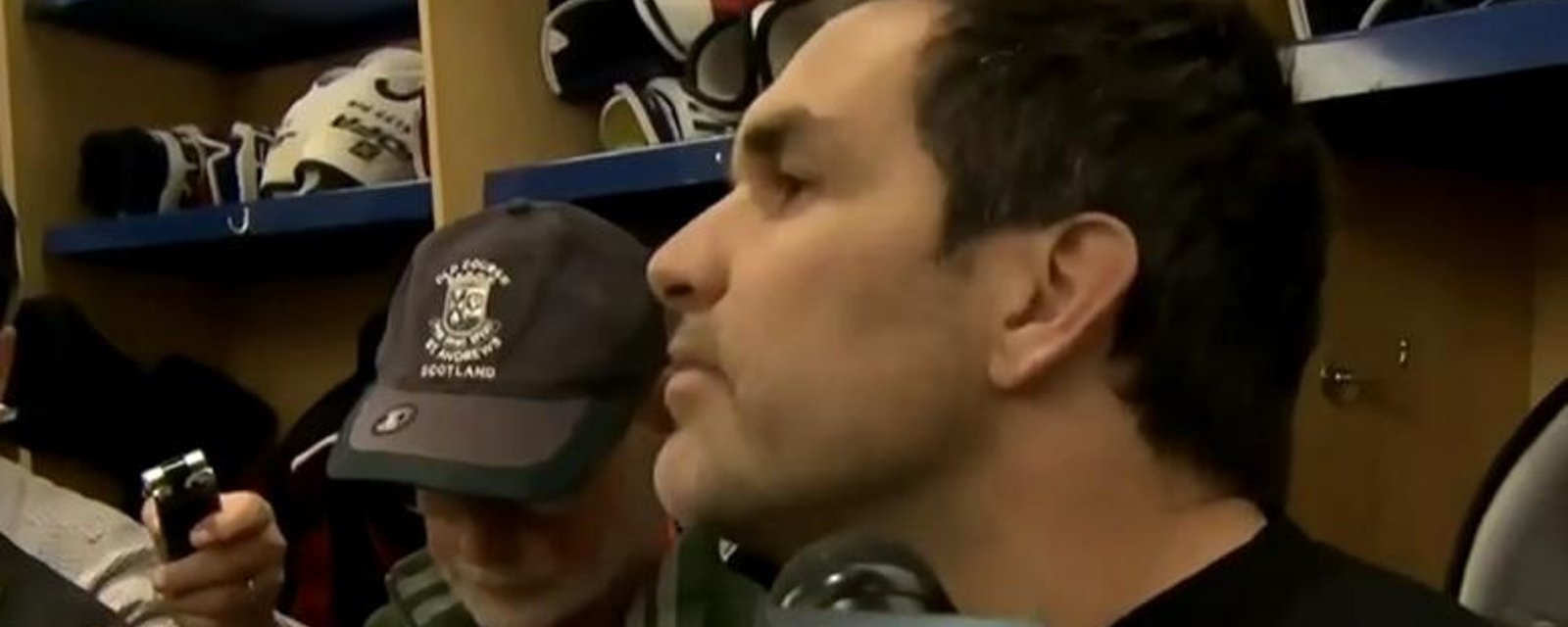 Defenseman snaps and goes off on reporter, then hints at possible retirement.