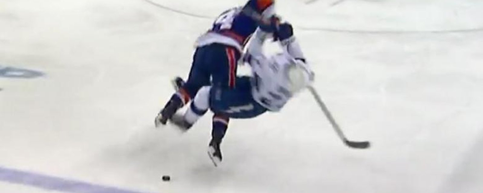 Joanthan Drouin gets flattened by a HUGE open ice hit!