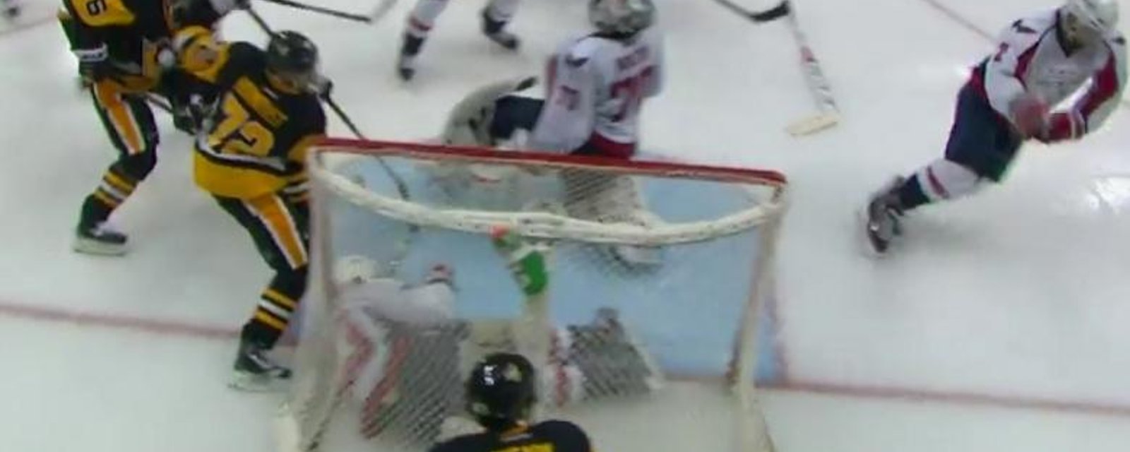 Jay Beagle literally dives into his own net to save the Capitals form elimination.