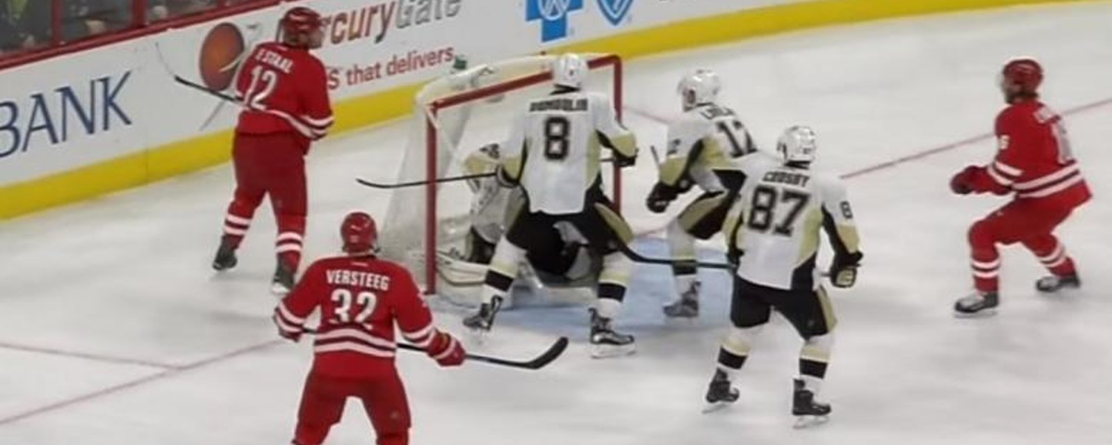 Hurricanes get one of the flukiest goals you're going to see.
