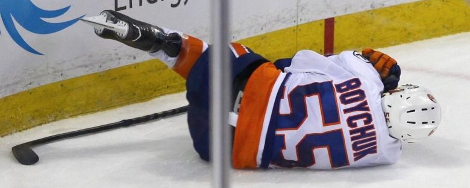 Update: Not looking good for Johnny Boychuk after crashing hard into the boards.