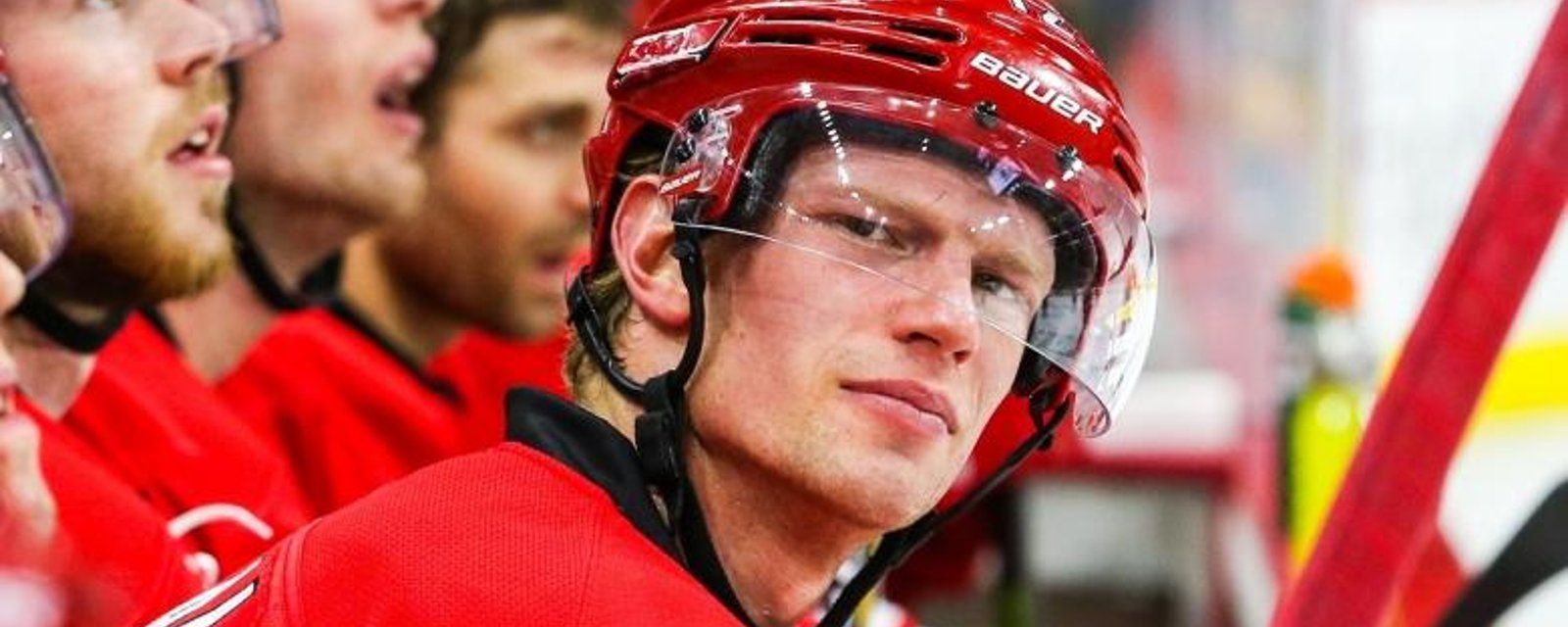 Eric Staal overcome with emotion in return to Carolina.