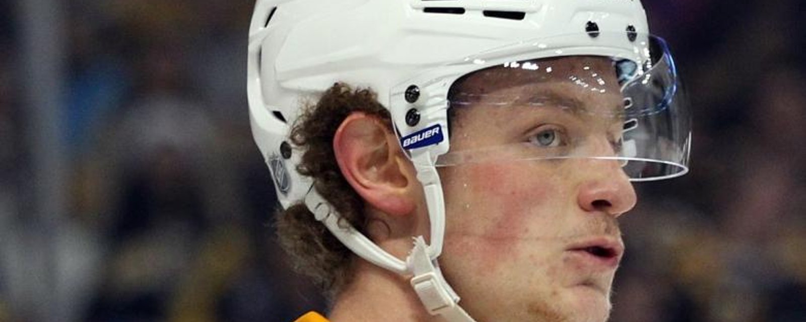 Jack Eichel's shot hits Kane right in the mouth!