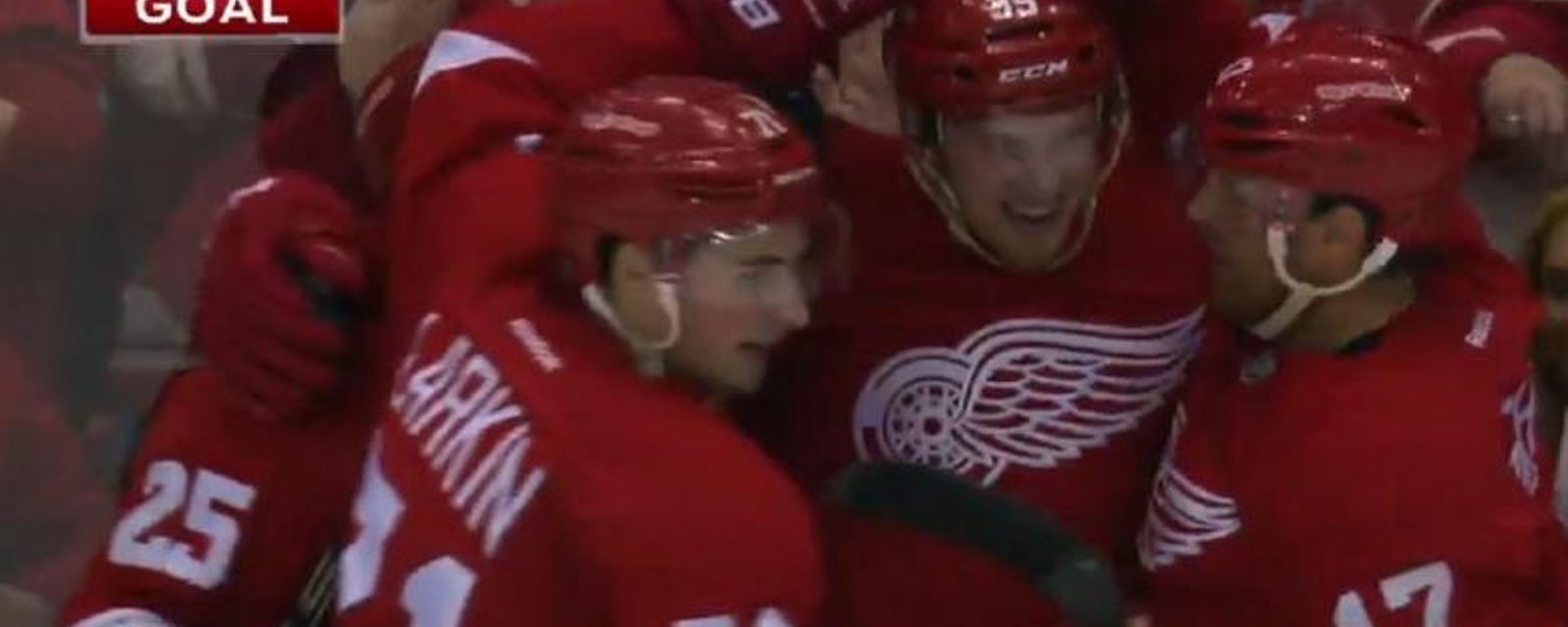 Red Wing forward scores his first career goal!