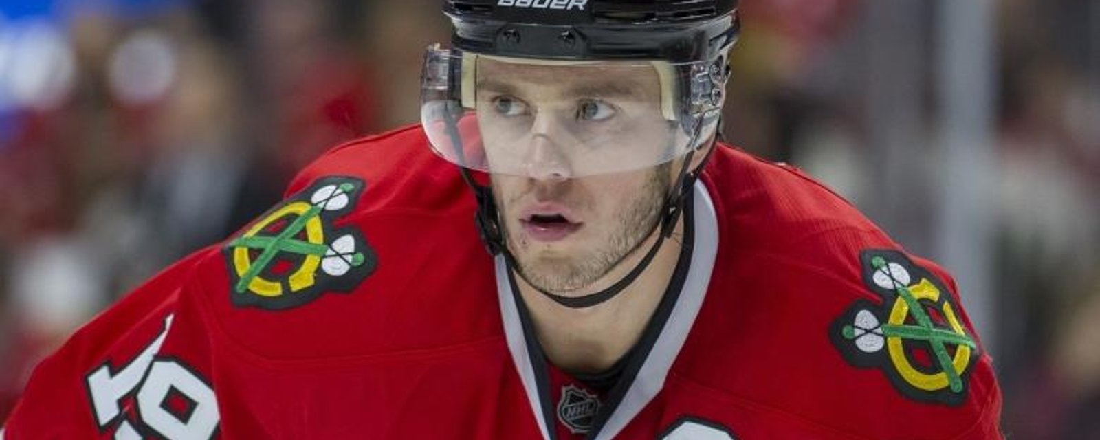 Video: Jonathan Toews takes a nasty elbow to the head.