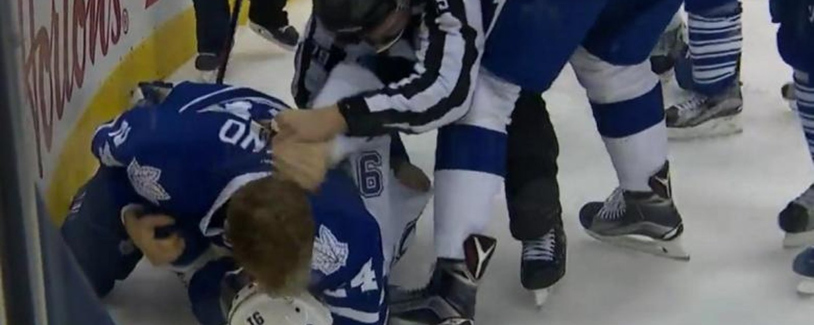 Holland not happy with Stamkos hit, attempts to maul him.