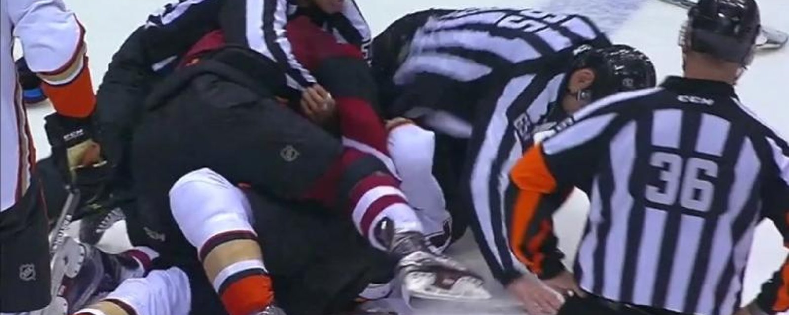 Ryan Garbutt delivers a big hit, gets instantly mauled by rookie.