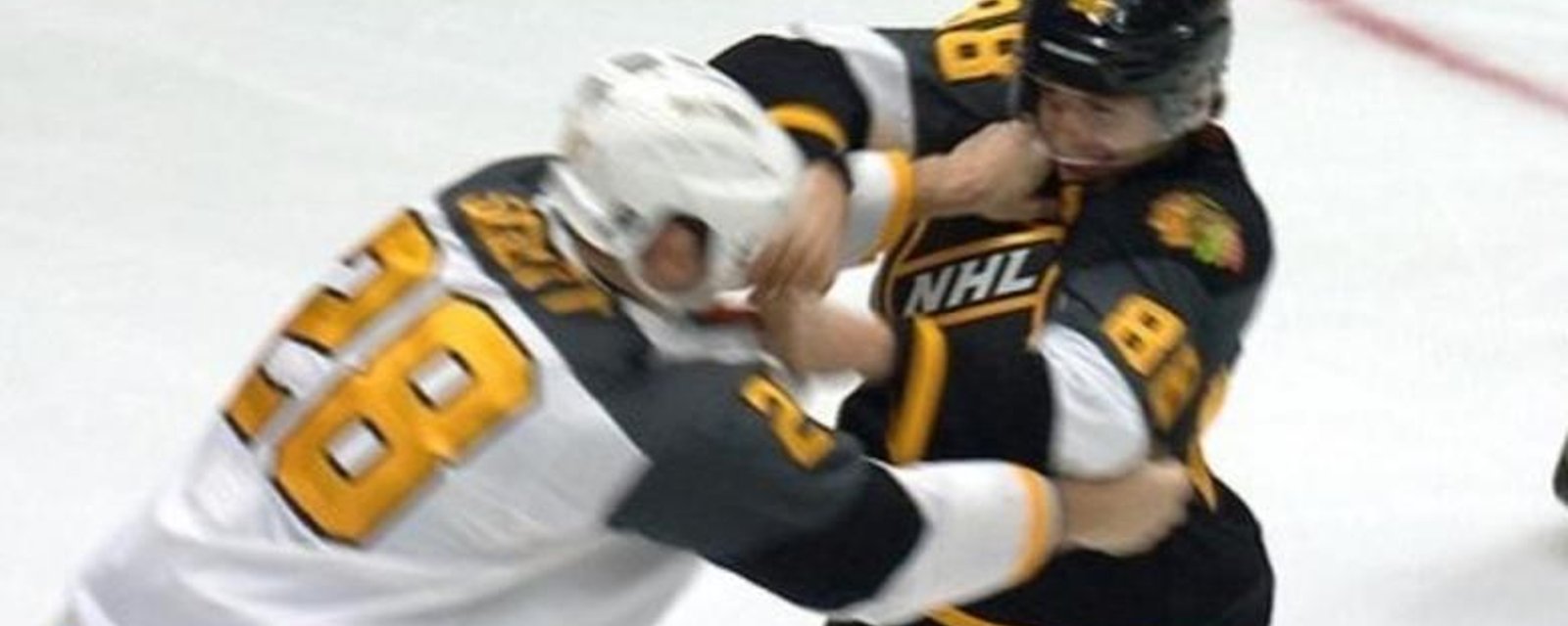 NHL's leading scorer drops the gloves with John Scott.