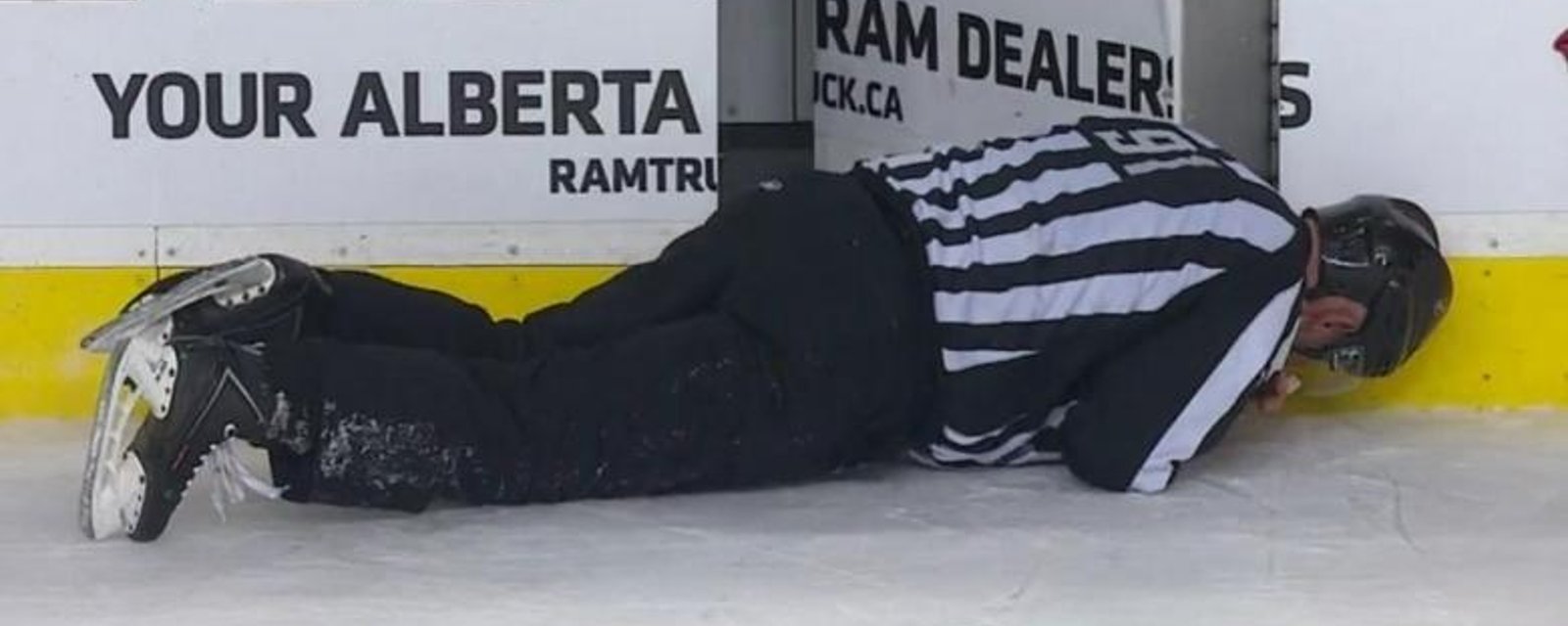 Wideman delivers a hard and deliberate looking hit to a referee.