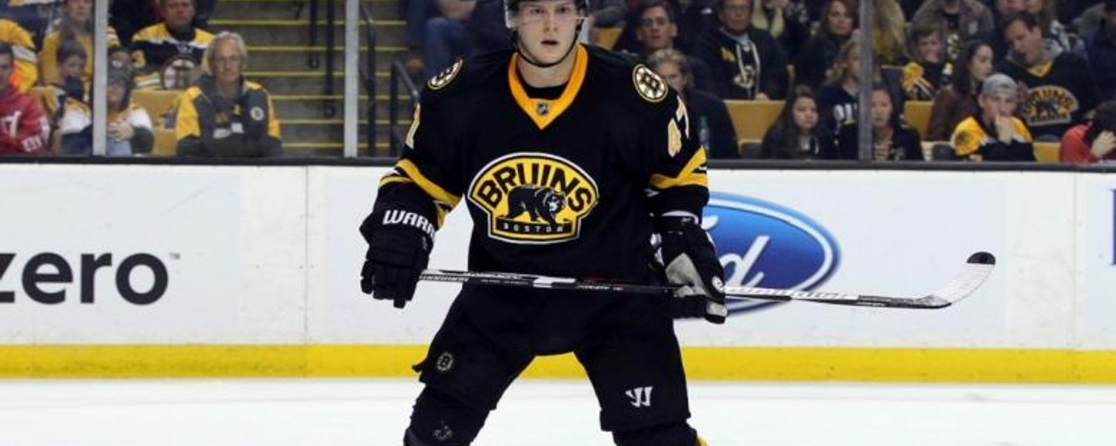 Torey Krug shows no fear and drops the gloves with a much bigger man.