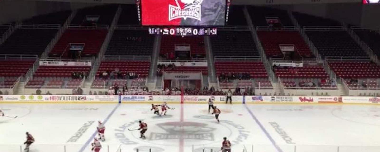 Photo: AHL game played despite almost no spectators.
