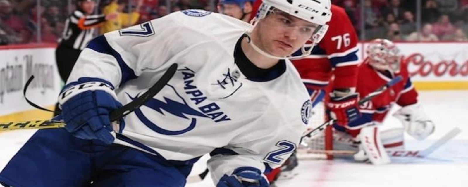 Jonathan Drouin suspended by the Tampa Bay Lightning.