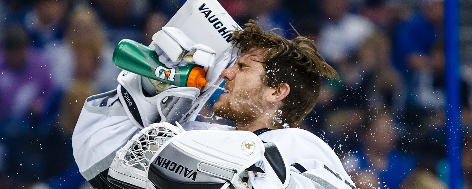 One of the NHL's top goalies appears to suffer serious injury in season opener.