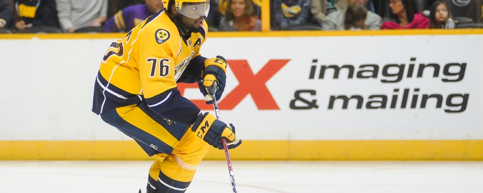 Report: Bad news for Nashville's P.K. Subban after the holiday break.
