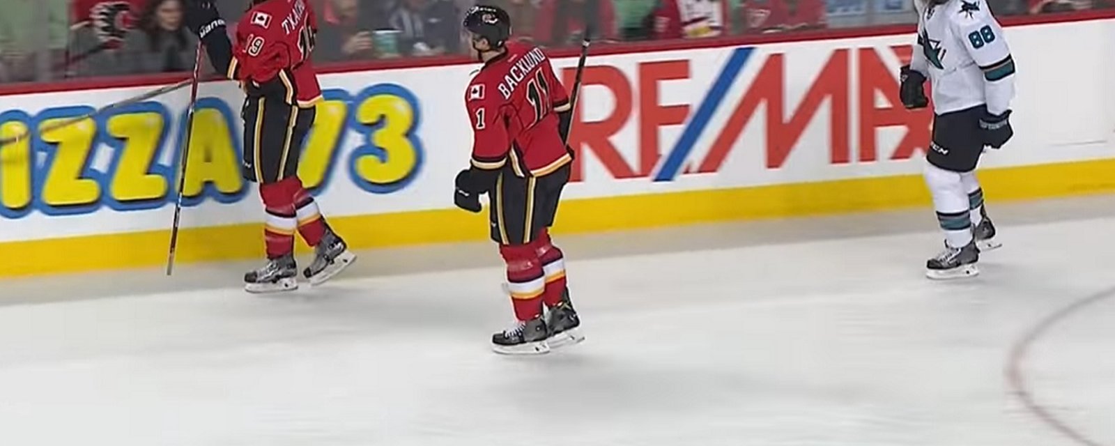 Rookie Tkachuk steals Brent Burns' stick and refuses to give it back!