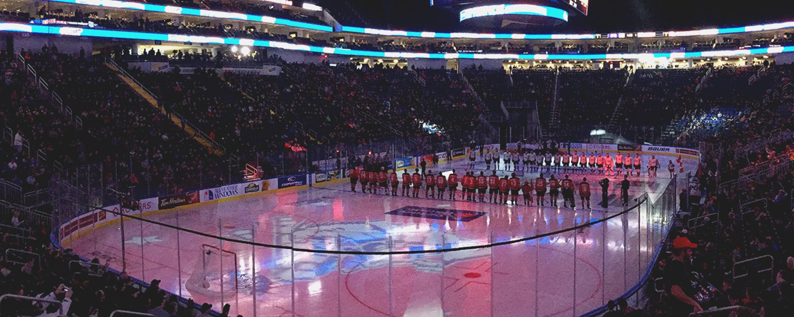 Must see : Touching moment at the CHL top prospects game in Québec last night.