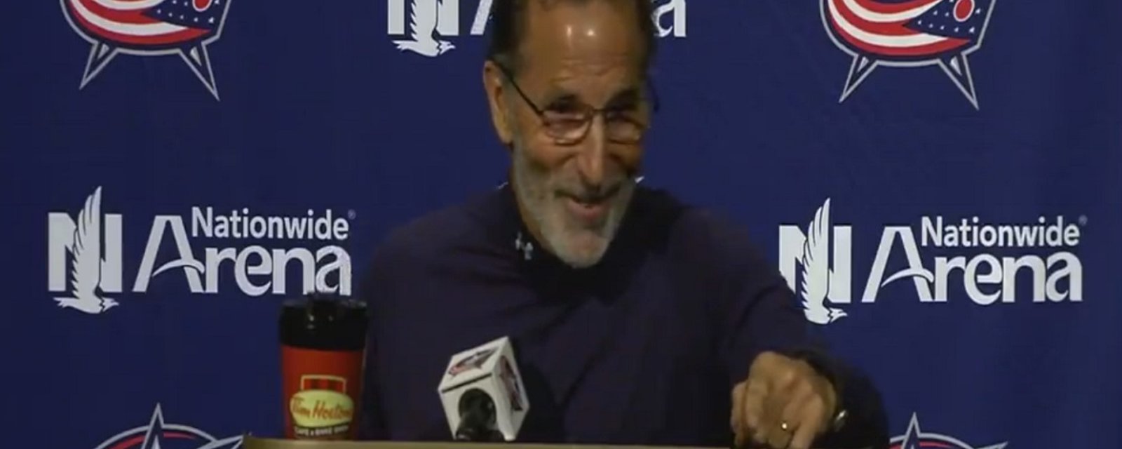 John Tortorella almost swears but holds himself back in hilarious press conference.