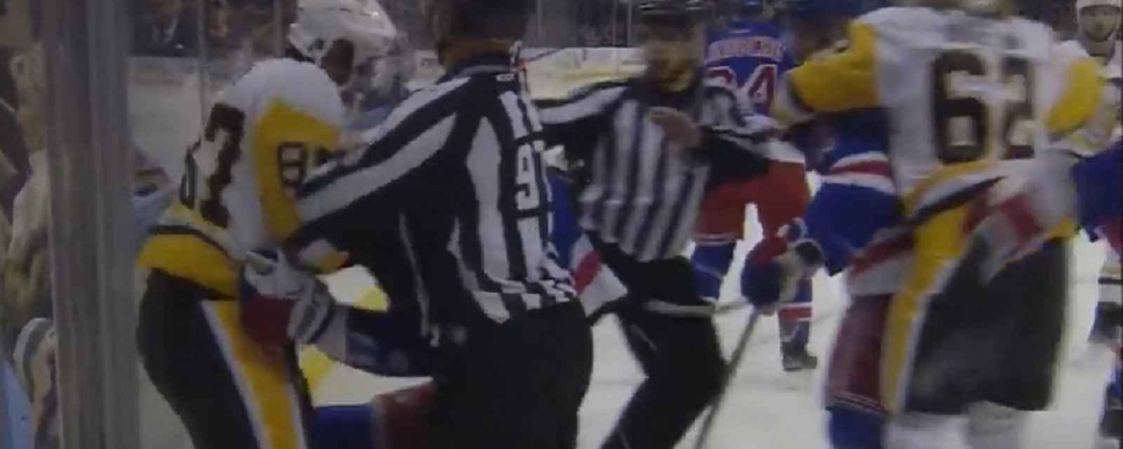 Crosby drops his gloves and jumps McDonagh for an ugly hit on his teammate.