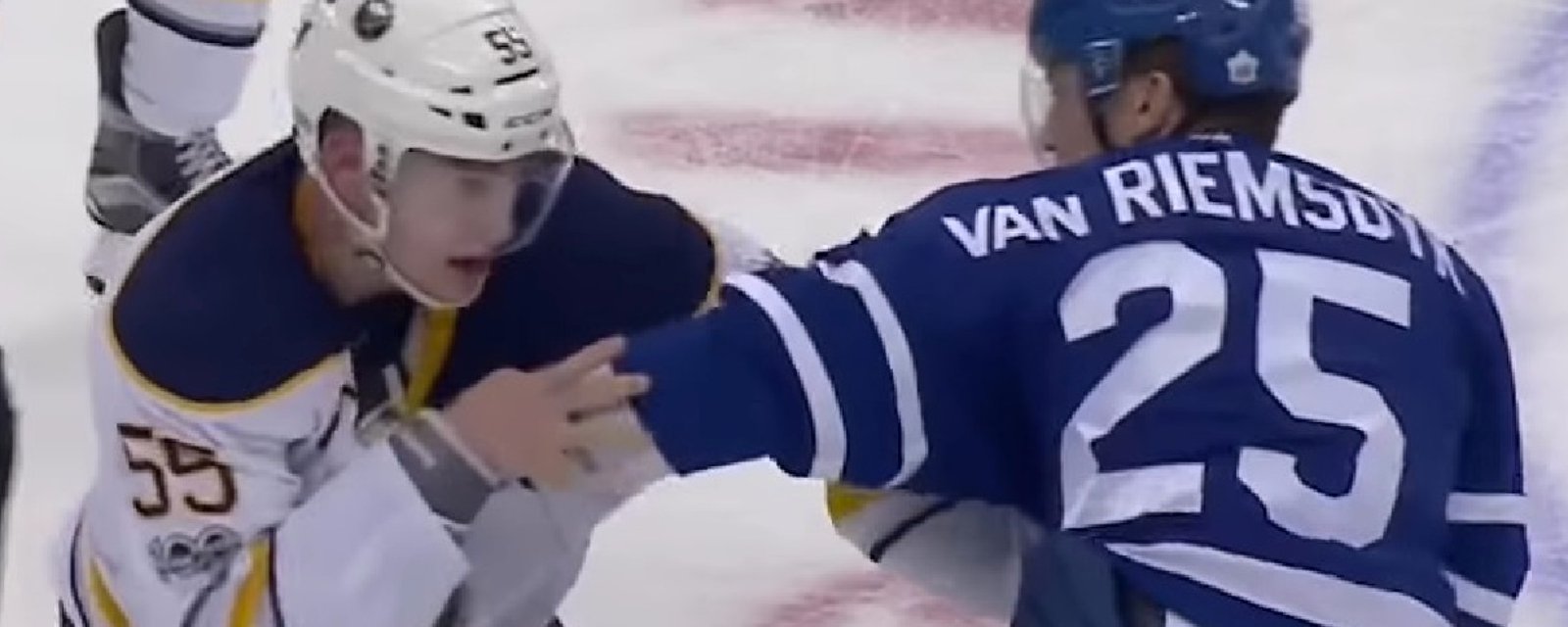 James Van Riemsdyk drops the gloves with towering opponent.