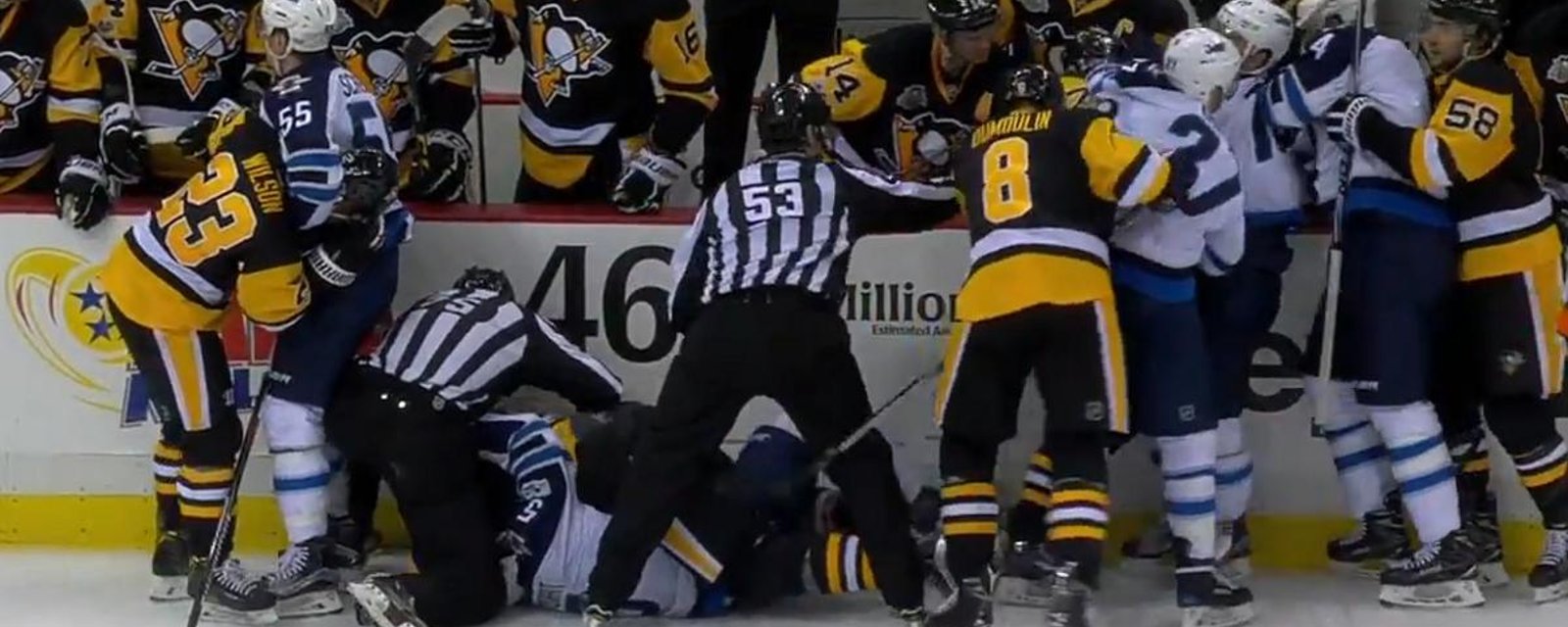 Tempers flare in Pittsburgh after shot to the head from Evgeni Malkin.