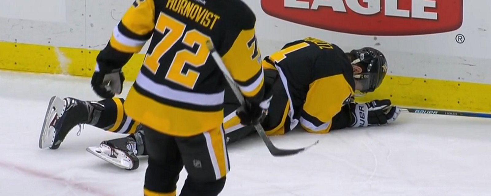 Yet another Penguin goes down with a concussion.