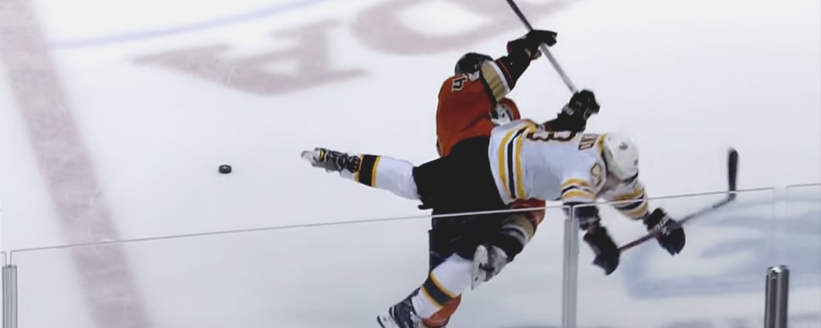 Must see: Brad Marchand getting destroyed by Josh Manson.