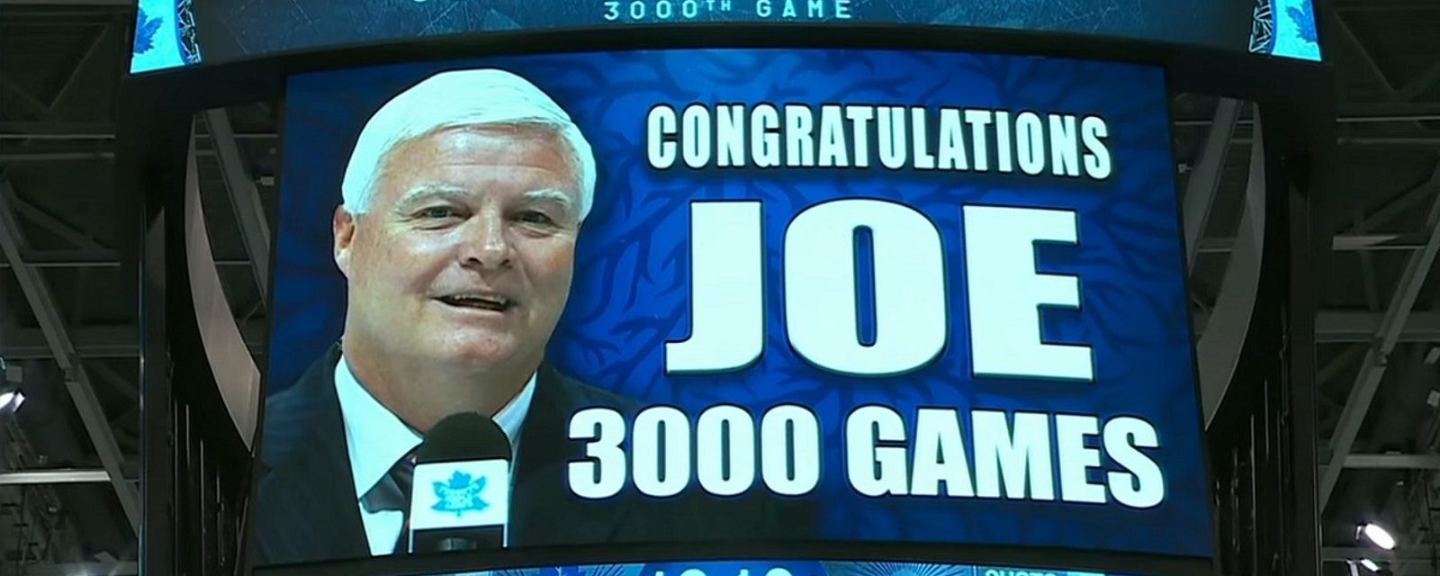 Long-time voice of the Leafs Joe Bowen honored for his 3000th game tonight.